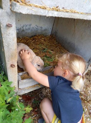 Juliette et son lapin bélier